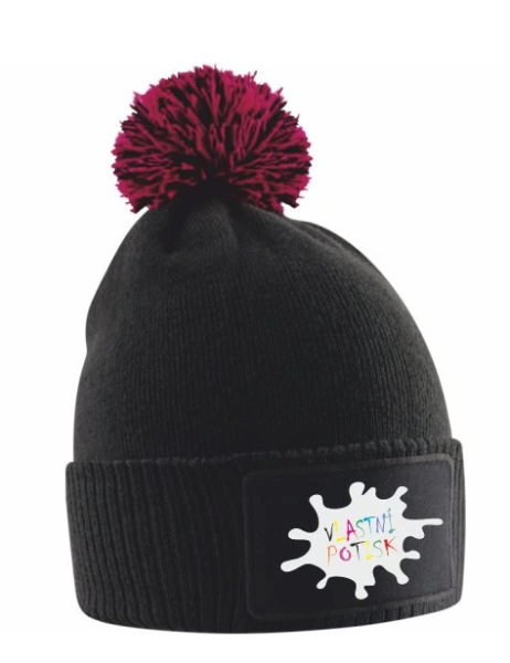 Dětská zimní čepice s bambulí a vlastním potiskem3